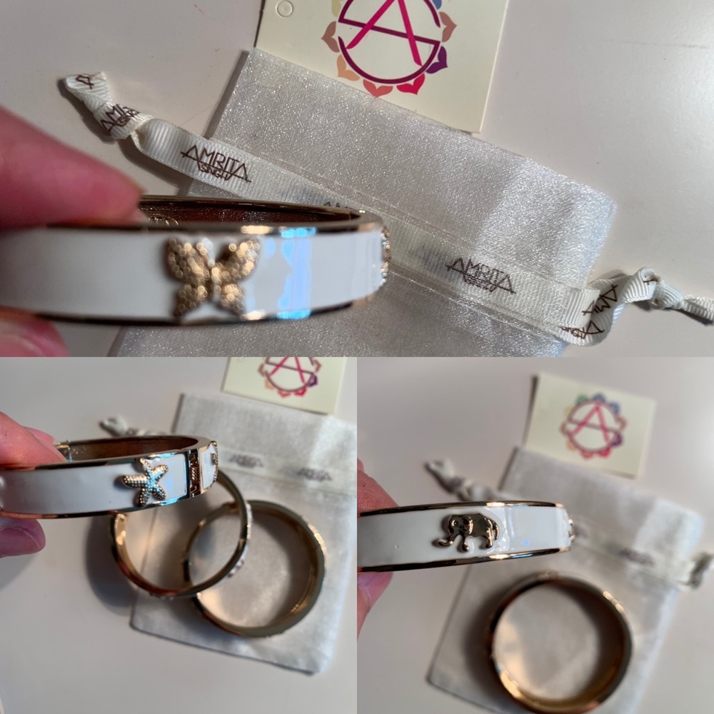 Amrita Singh Enamel Hinged Cuff Trio